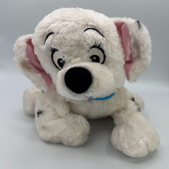 Disney Store 101 Dalmatians Dog Stuffed Animal Plush White Black Blue Collar - Picture 1 of 11